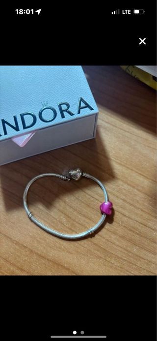 Pulsera Pandora Original Corazón Rosa