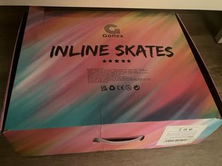 Patines en línea rosas y grises