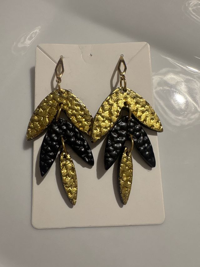 Pendientes arcilla polimérica y acero inoxidable