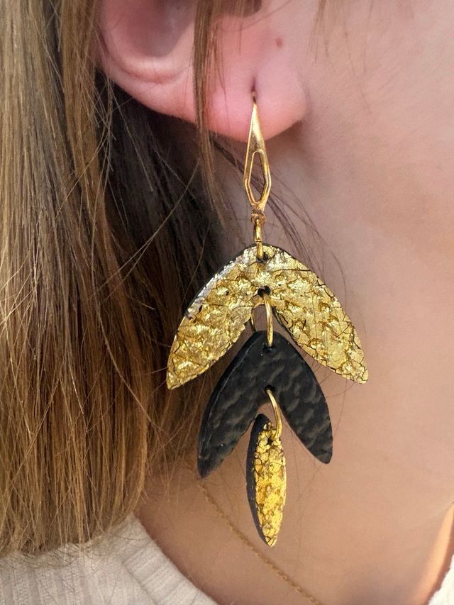 Pendientes arcilla polimérica y acero inoxidable