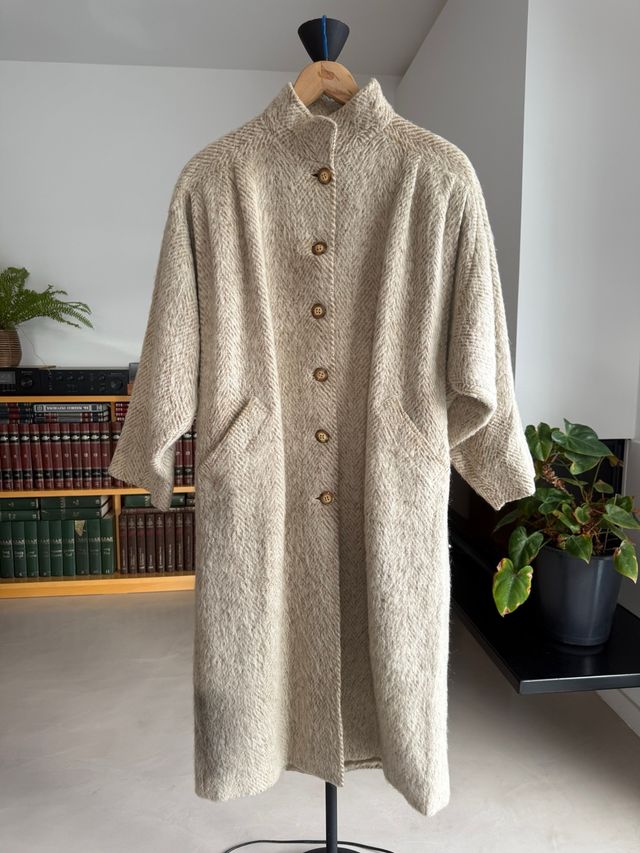 Abrigo largo mujer beige (pura lana)