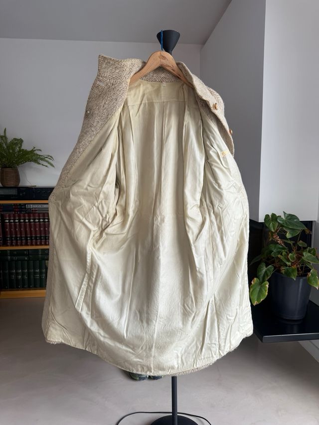 Abrigo largo mujer beige (pura lana)