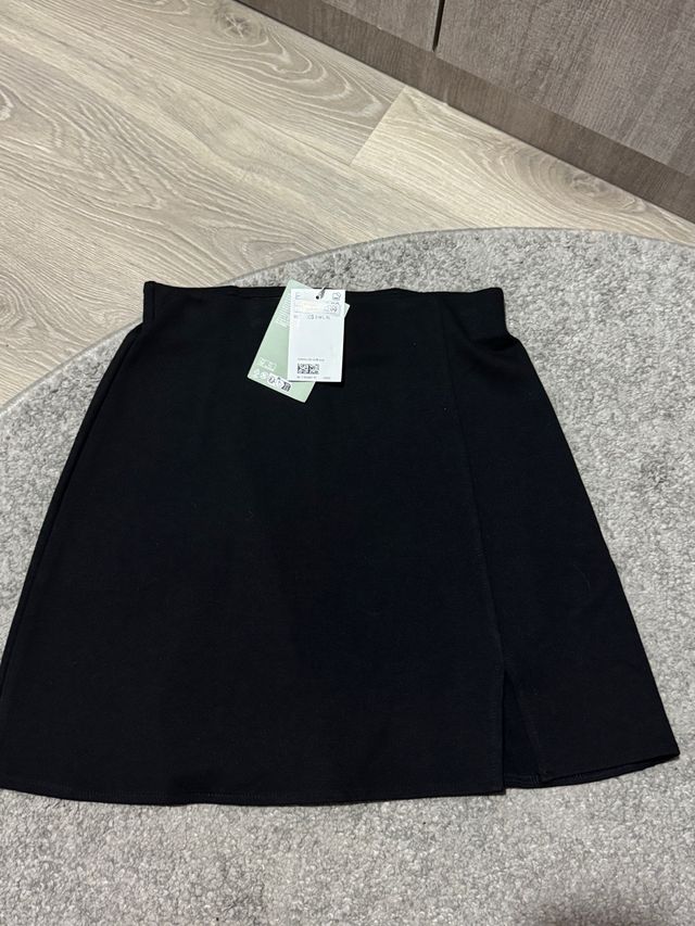 Falda H&M Negra Mujer