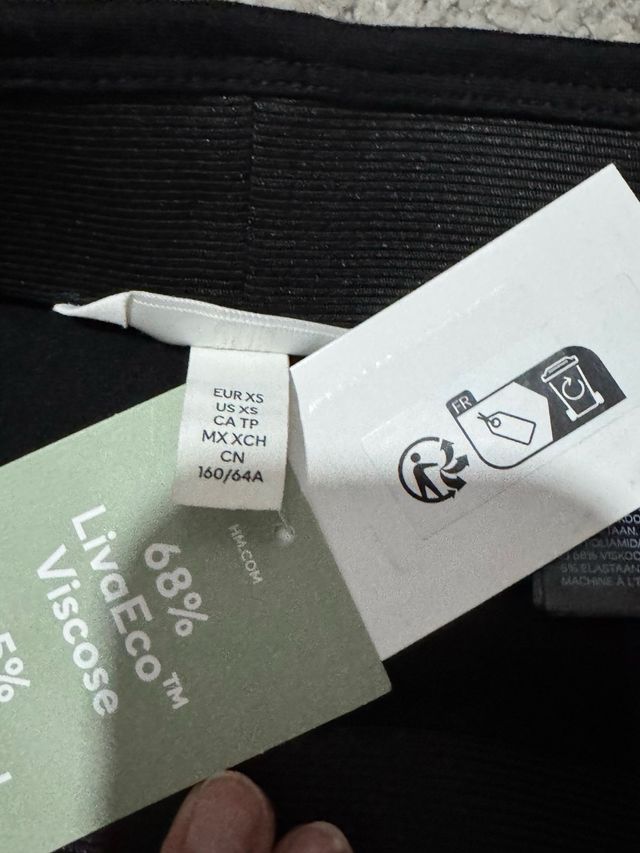 Falda H&M Negra Mujer