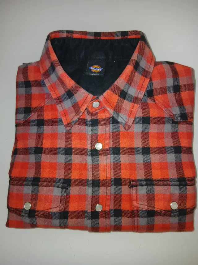Camisa Dickies cuadros naranja Talla M