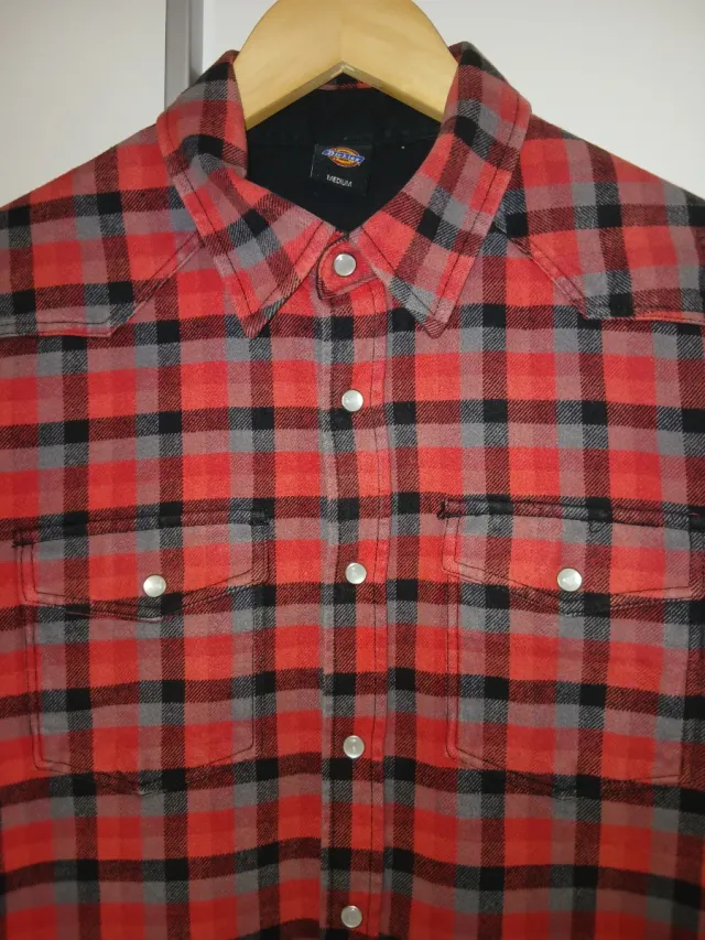 Camisa Dickies cuadros naranja Talla M