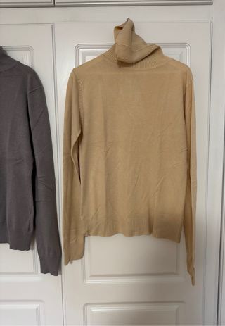 Jersey Cuello Vuelto Vintage Beige y Gris