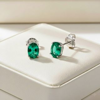 Pendientes Nano Esmeralda Artesanales - Plata de L