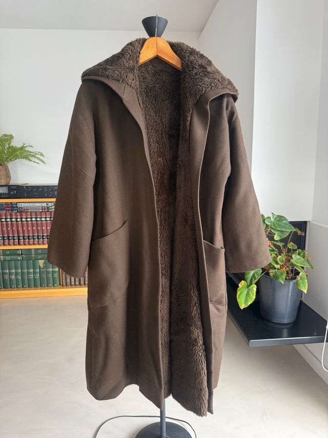 Abrigo largo mujer marrón