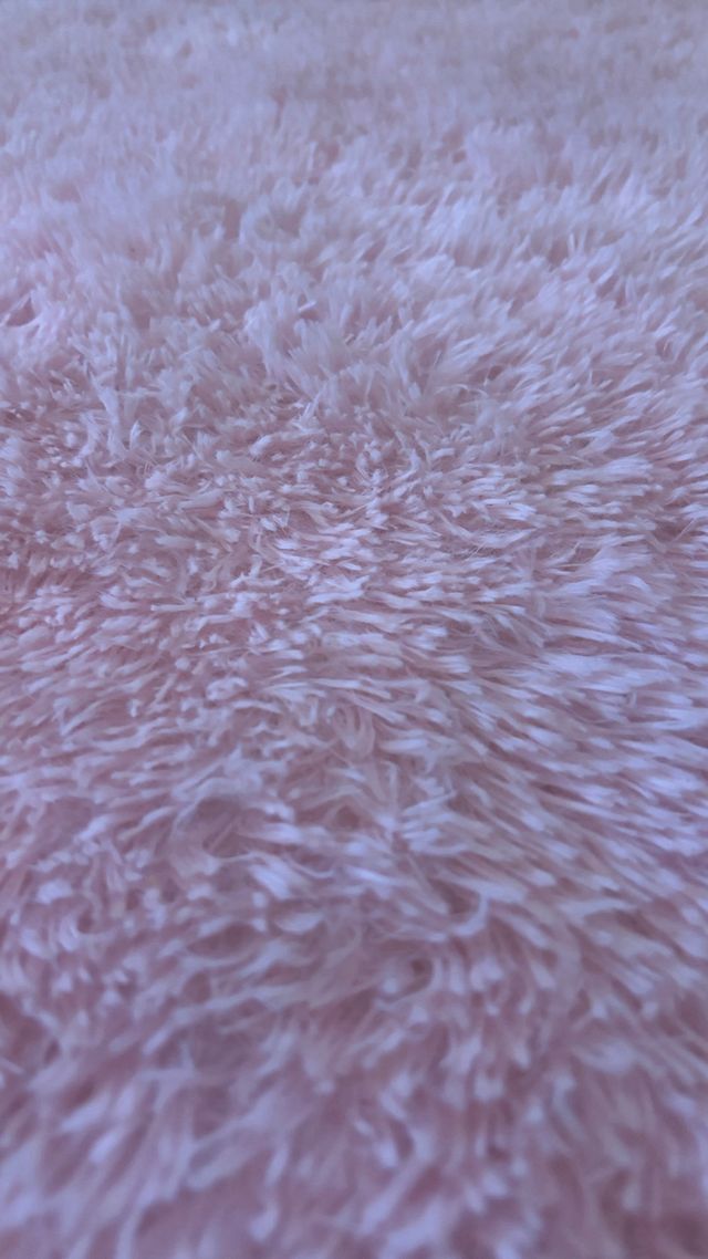 Alfombra circular rosa pastel pelo largo 160cm