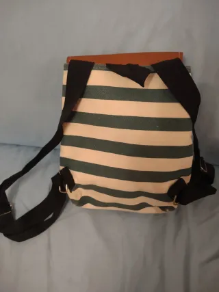 Mochila Rayas Verde y Blanco