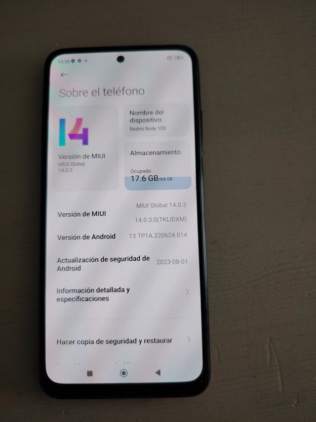 Xiaomi Redmi Note 10S Negro