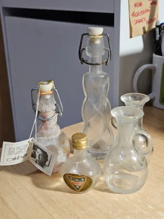 Lotto 5 bottiglie vuote da collezione vintage