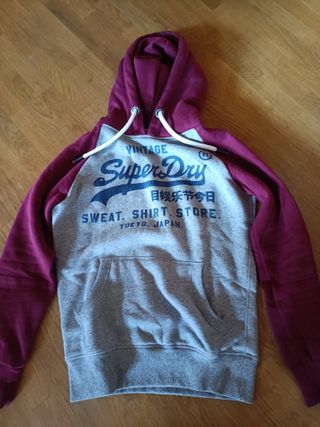 Sudadera Superdry Vintage Gris y granate