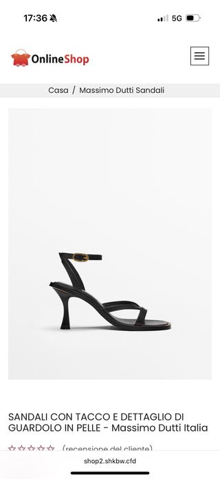 Sandalias Massimo Dutti Tacón Piel Negra