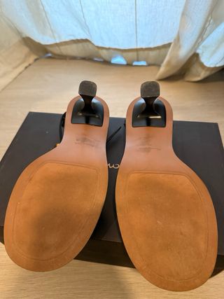 Sandalias Massimo Dutti Tacón Piel Negra