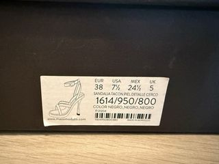 Sandalias Massimo Dutti Tacón Piel Negra