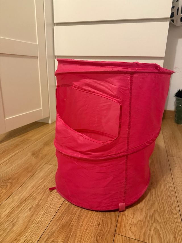Cesta de ropa plegable rosa