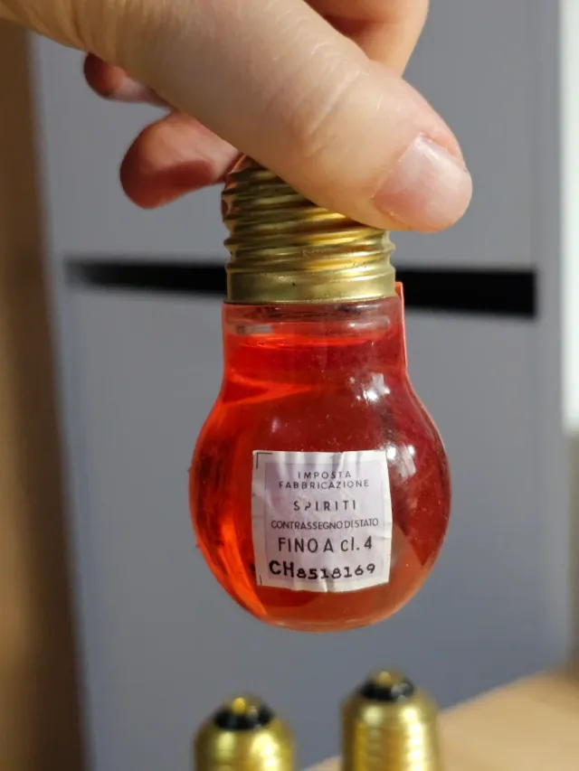 3 Bottigliette Liquore Lampadina Vintage