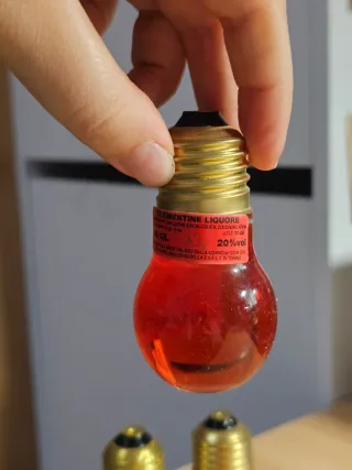 3 Bottigliette Liquore Lampadina Vintage