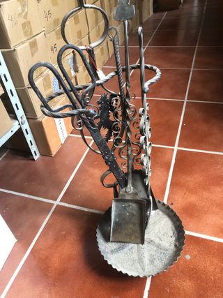 Juego Herramientas Chimenea Hierro Forjado