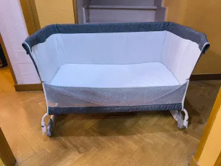 Minicuna colecho gris/vaquero