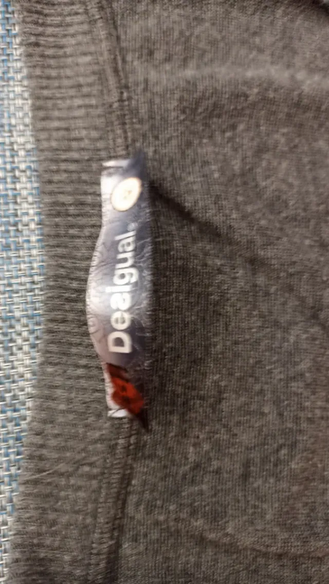 Camiseta Desigual cinza com corações vermelhos