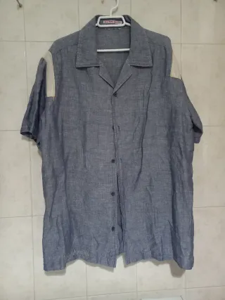 Camisa de hombre azul y beige