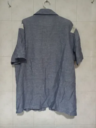 Camisa de hombre azul y beige