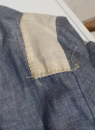 Camisa de hombre azul y beige