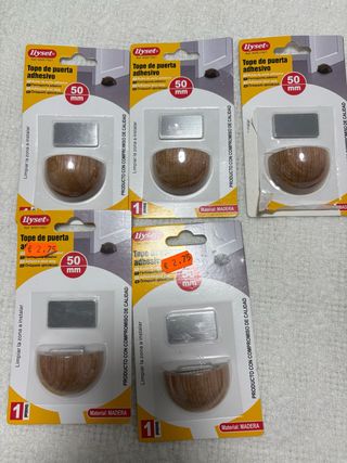 5 Topes de Puerta Adhesivos Madera