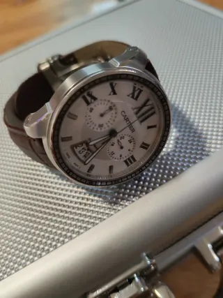 Reloj Car. Elegante Hombre Marrón/Plata
