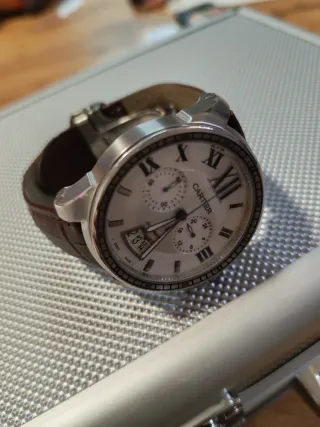 Reloj Car. Elegante Hombre Marrón/Plata