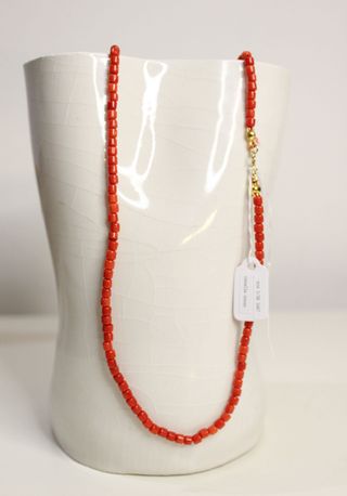 Collana Corallo Bambù Rosso e Oro 14k