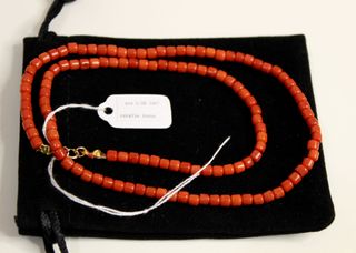 Collana Corallo Bambù Rosso e Oro 14k