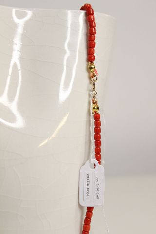 Collana Corallo Bambù Rosso e Oro 14k