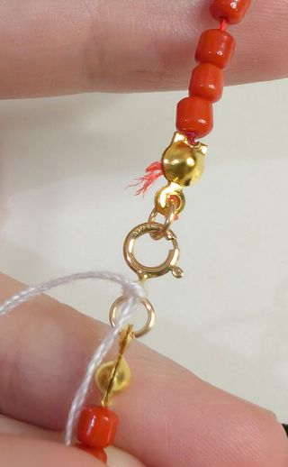 Collana Corallo Bambù Rosso e Oro 14k