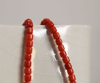 Collana Corallo Bambù Rosso e Oro 14k