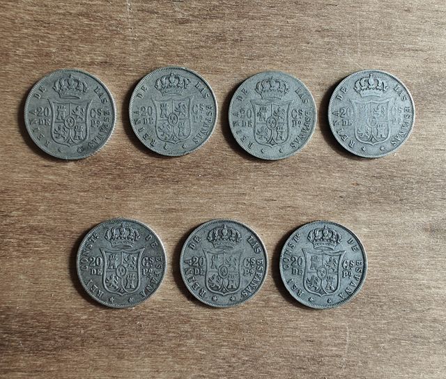 Lote monedas 20 Centavos Filipinas Plata
