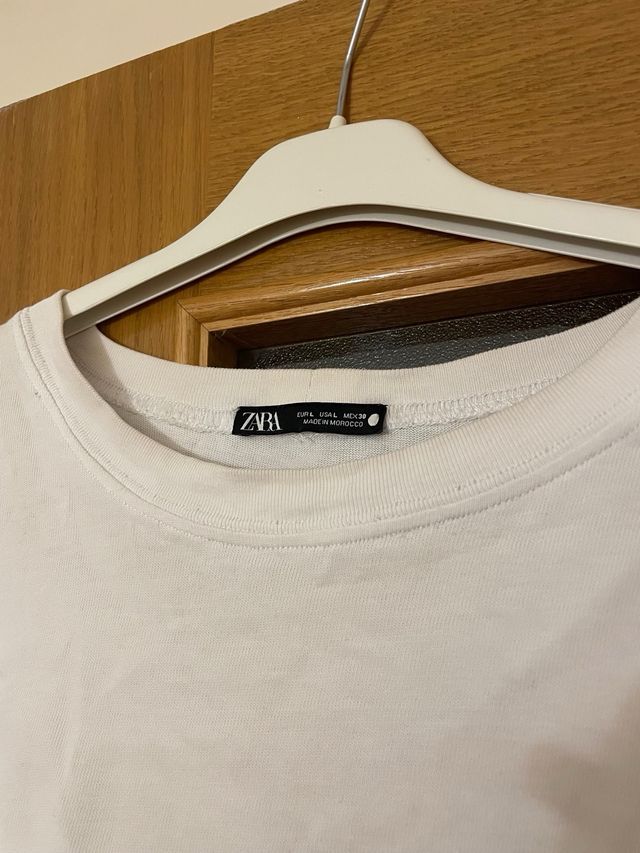 Camiseta Zara combinada (mezcla de tejidos)