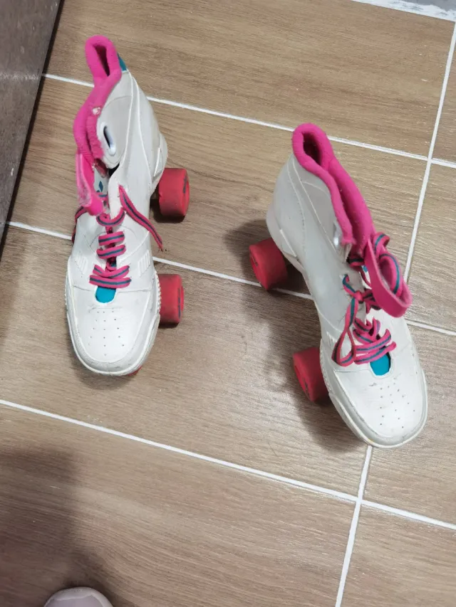 Patines blancos y rosas número 40