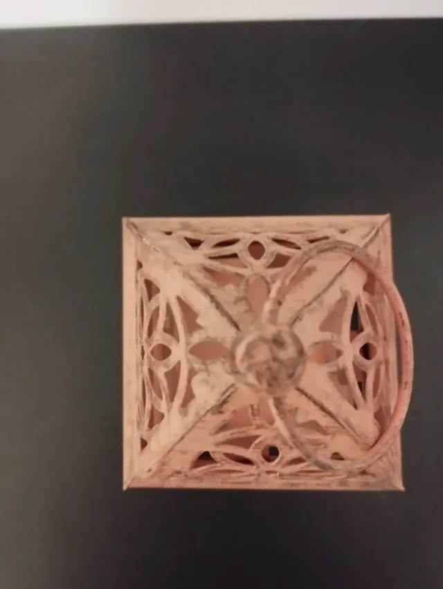 Farolillo decorativo pájaros metal. Rosado