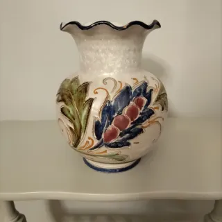 Vaso Ceramica Decorato Floreale