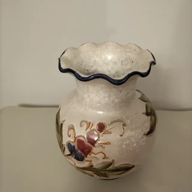 Vaso Ceramica Decorato Floreale