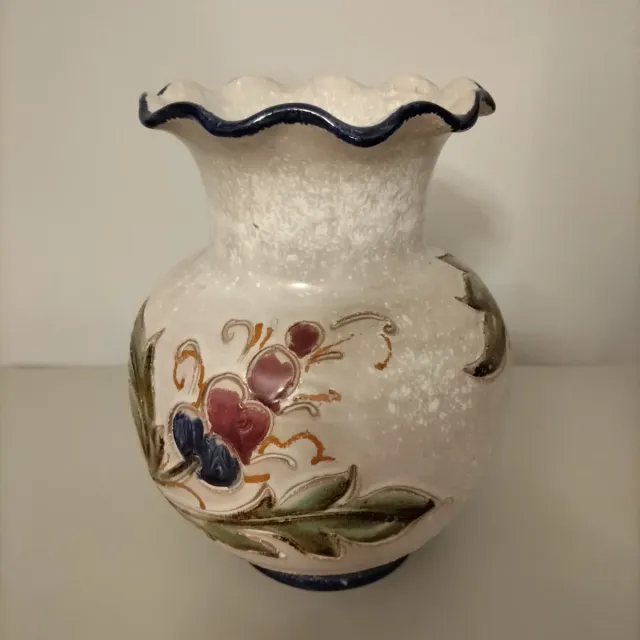Vaso Ceramica Decorato Floreale