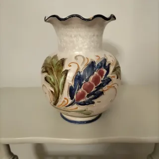 Vaso Ceramica Decorato Floreale