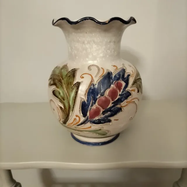 Vaso Ceramica Decorato Floreale