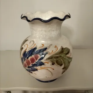 Vaso Ceramica Decorato Floreale