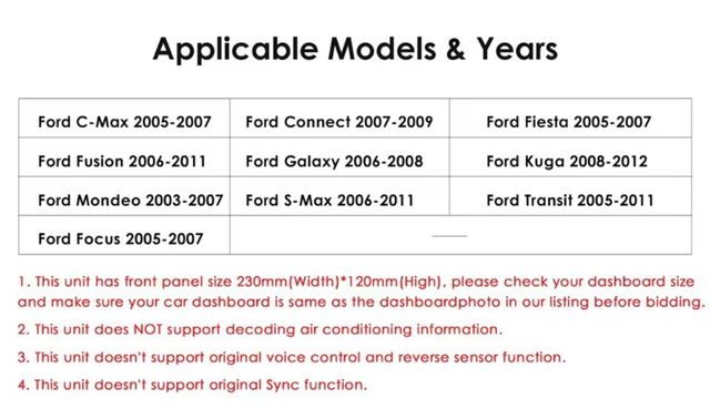 Radio Coche Pantalla Táctil para Ford