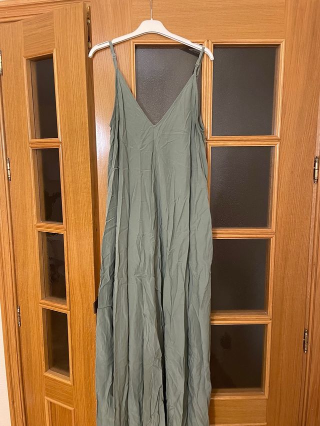 Vestido maxi verde Zara talla M